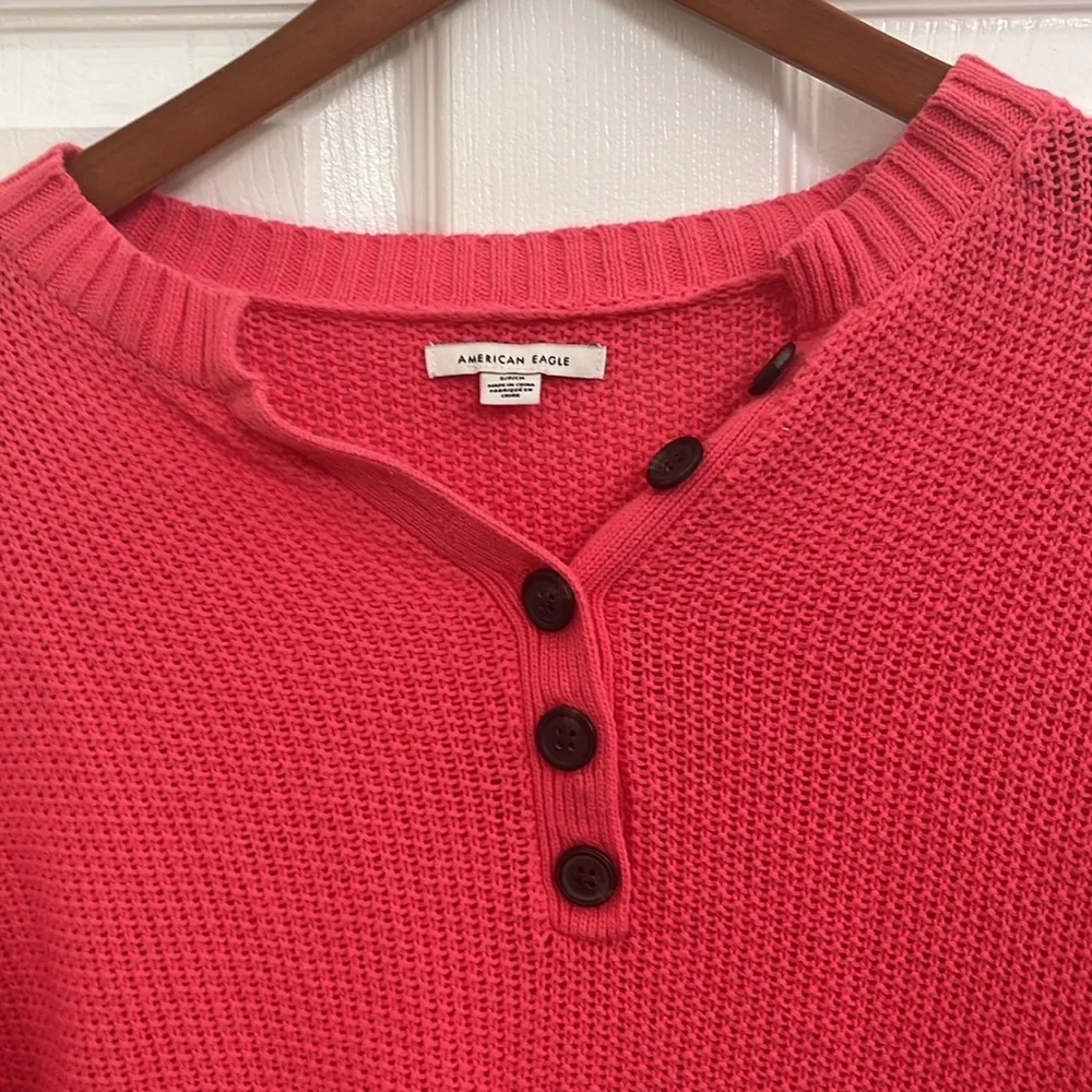 Pink Coral American Eagle Cotton Sweater Size Small - Picture 2 of 5